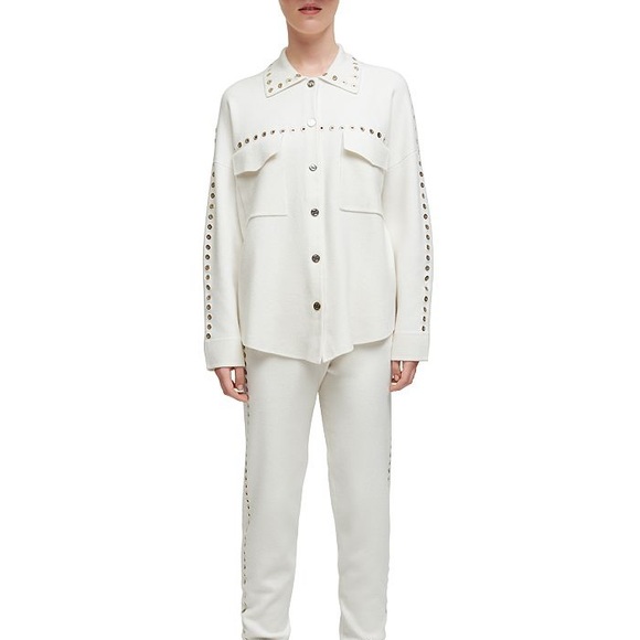 Maje Tops - Maje Mimisa Grommet Knit Overshirt